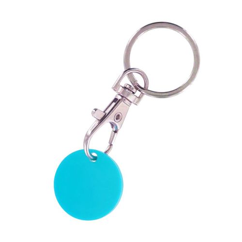 PORTE-CLES MOUSQUETON METAL AVEC JETON CADDIE