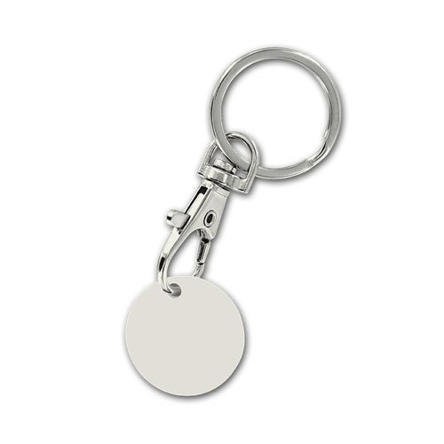 PORTE-CLES MOUSQUETON METAL AVEC JETON EN BIOCOMPOSITE BIOPLAST(r)