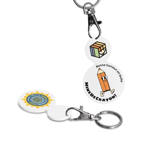 KEY HOLDER CARABINER WITH ROUND SHAPED TOKEN Ø35 KEY HOLDER CARABINER WITH ROUND SHAPED TOKEN Ø35