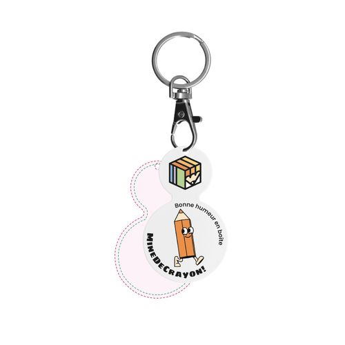 PORTE-CLES MOUSQUETON AVEC JETON FORME ROND Ø35