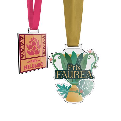 MEDAILLE SUR-MESURE PMMA EP.3 mm MAXI 80 cm2 AVEC CORDON SATIN