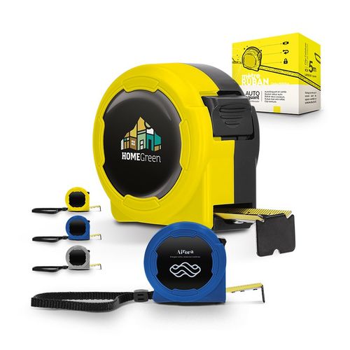 MESURE : METRE RUBAN JAUNE 5 m X 19 mm COQUE PLASTIQUE - 1