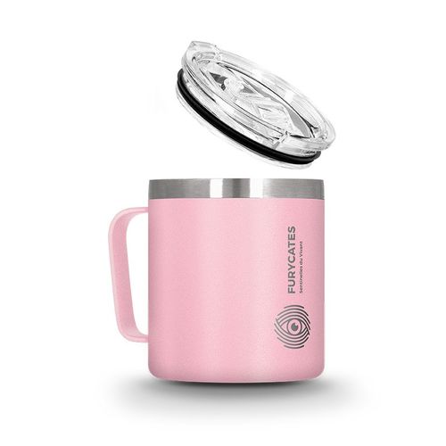 MUG ISOTHERME DOUBLE PAROI INOX AVEC COUVERCLE