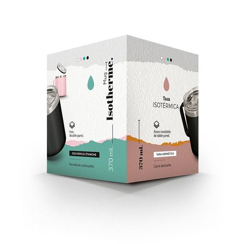MUG ISOTHERME DOUBLE PAROI INOX AVEC COUVERCLE