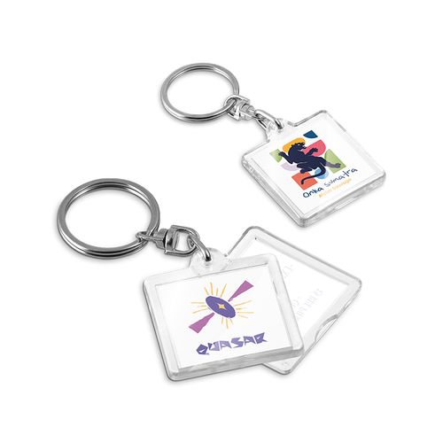 PORTE-CLES TRANSPARENT PORTE-ETIQUETTE - 1