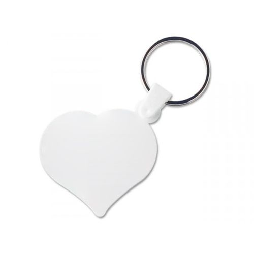 PORTE CLES PLASTIQUE SOUPLE FORME COEUR (anneau 25 mm)