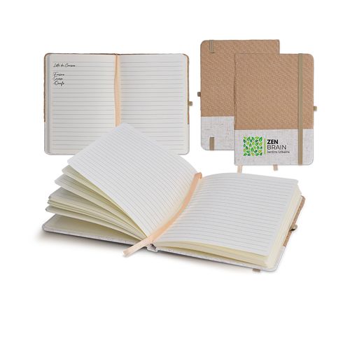 CARNET B6 COUVERTURE COTON ET FIBRES DE BAMBOU - 1