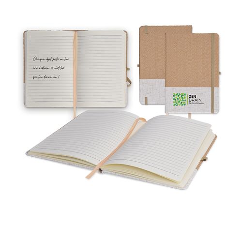 CARNET A5 COUVERTURE COTON ET FIBRES DE BAMBOU - 1