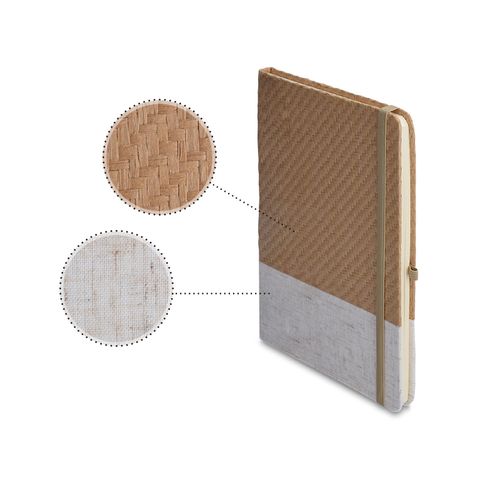 CARNET A5 COUVERTURE COTON ET FIBRES DE BAMBOU