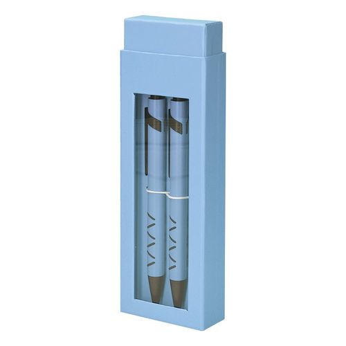 PARURE COFFRET CADEAU : 1 STYLO METAL ECRITURE BLEUE + 1 PORTE MINE