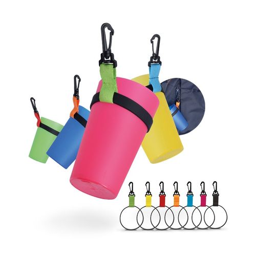 PORTAVASOS DE SILICONA CON MOSQUETÓN