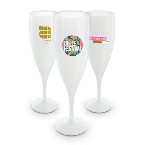 FLUTE A CHAMPAGNE PLASTIQUE REUTILISABLE 14 cl RAS BORD - 1