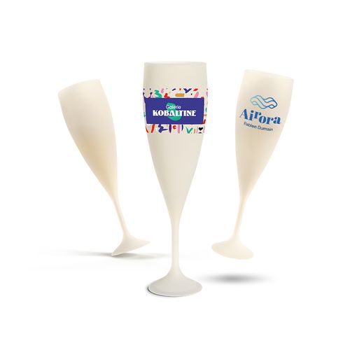 FLUTE A CHAMPAGNE REUTILISABLE EN BIOCOMPOSITE 14 cl RAS BORD - 1