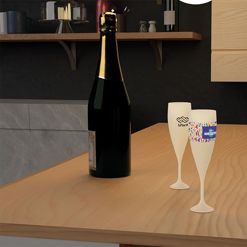 FLUTE A CHAMPAGNE REUTILISABLE EN BIOCOMPOSITE 14 cl RAS BORD - 6
