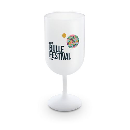 VERRE A PIED EN PLASTIQUE REUTILISABLE (PP) 18 cl RAS BORD