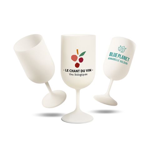 VERRE A PIED REUTILISABLE EN BIO-COMPOSITE 18 cl RAS BORD - 1