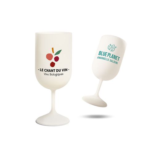 VERRE A PIED REUTILISABLE EN BIOCOMPOSITE 18 cl RAS BORD
