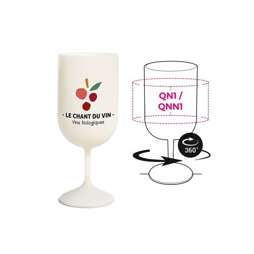 VERRE A PIED REUTILISABLE EN BIOCOMPOSITE 18 cl RAS BORD