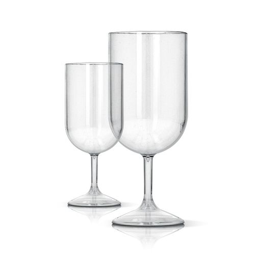VERRE A PIED EN PLASTIQUE REUTILISABLE TRITAN 18 cl RAS BORD - 5