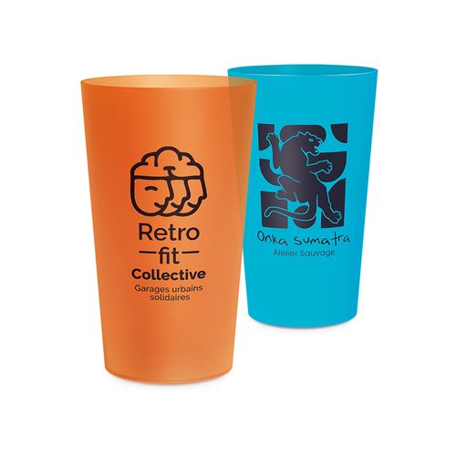 GOBELET PLASTIQUE REUTILISABLE 30 cl RAS BORD - 4