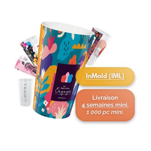 GOBELET PLASTIQUE REUTILISABLE 30 cl RAS BORD (IML) - 1
