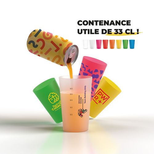 REUSABLE PLASTIC CUP 39 cl