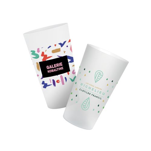 GOBELET PLASTIQUE REUTILISABLE 60 cl RAS BORD - 6