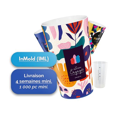 GOBELET PLASTIQUE REUTILISABLE 60 cl RAS BORD (IML) - 1