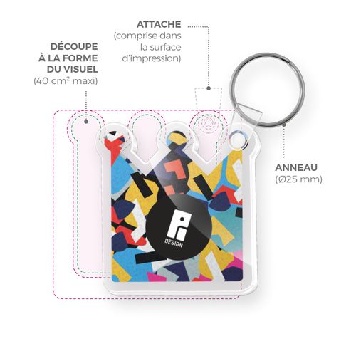 PORTE CLE SUR-MESURE PMMA EP.3 mm MAXI 40 cm2 - 4