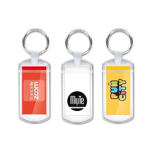 PORTE CLES TRANSPARENT PORTE-ETIQUETTE (anneau 25 mm) - 2