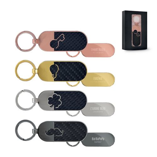 PORTE CLE METAL ET FIBRE DE CARBONE EN BOITE INDIVIDUELLE - 1