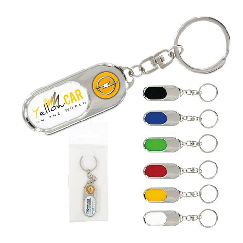 PORTE-CLES METAL + INSERT PLASTIQUE - 1