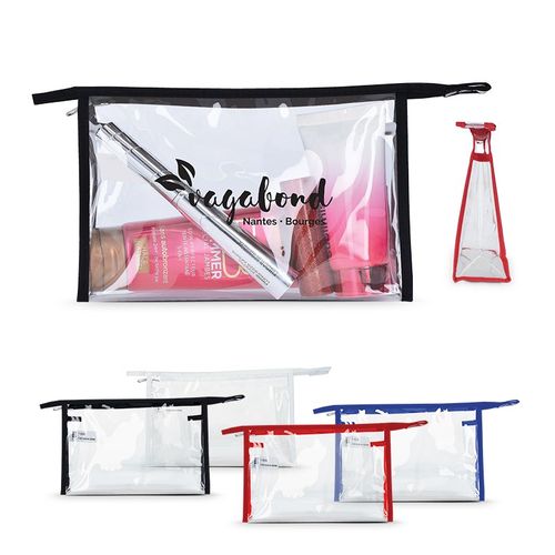 TRANSPARENT PLASTIC TOILETRIES BAG