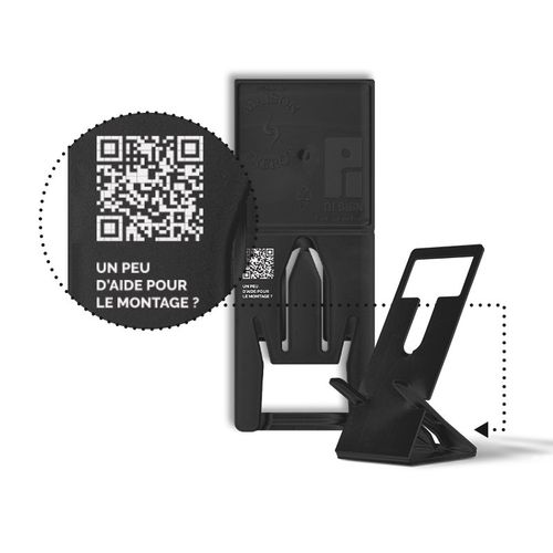 SUPPORT TELEPHONE REPLIABLE EXTRA-PLAT EN MATIERE RECYCLEE