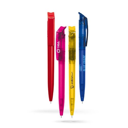 STYLO BILLE BLEUE CORPS ET CLIP PLASTIQUE EN MATIERE RECYCLEE rPET