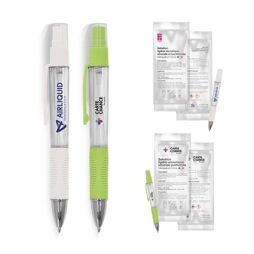 STYLO BILLE AVEC VAPORISATEUR 4 ml SOLUTION HYDROALCOOLIQUE