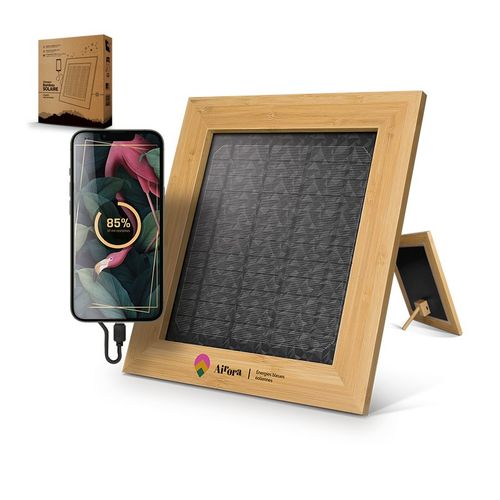 CADRE SOLAIRE EN BAMBOU AVEC CHARGEUR - 1