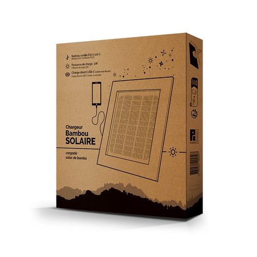 CADRE SOLAIRE EN BAMBOU AVEC CHARGEUR