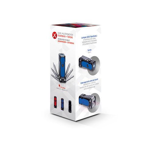 OUTIL MULTIFONCTION - TOURNEVIS 6 TETES + TORCHE
