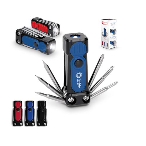 OUTIL MULTIFONCTION - TOURNEVIS 6 TETES + TORCHE