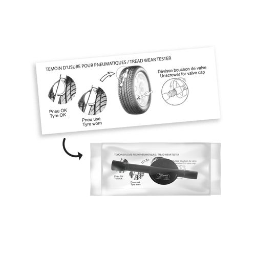 TESTEUR USURE PNEUS ET DEVISSE VALVE EN SACHET INDIVIDUEL AVEC NOTICE - 3