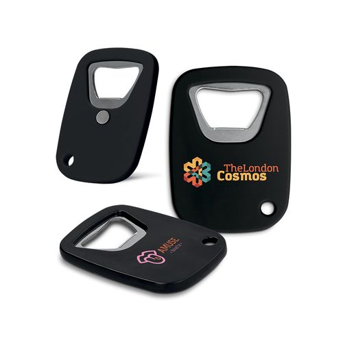 BOTTLE OPENER IN RECYCLED MATERIAL rPS with a neodymium magnet on the back
