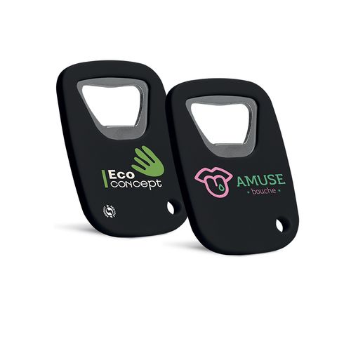 BOTTLE OPENER IN RECYCLED MATERIAL rPS with a neodymium magnet on the back BOTTLE OPENER IN RECYCLED MATERIAL rPS with a neodymium magnet on the back