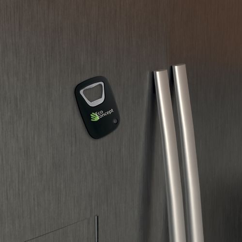 BOTTLE OPENER IN RECYCLED MATERIAL rPS with a neodymium magnet on the back BOTTLE OPENER IN RECYCLED MATERIAL rPS with a neodymium magnet on the back