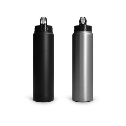 BOUTEILLE GOURDE 1 L INOX AVEC PAILLE