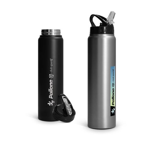 BOUTEILLE GOURDE 1 L INOX AVEC PAILLE