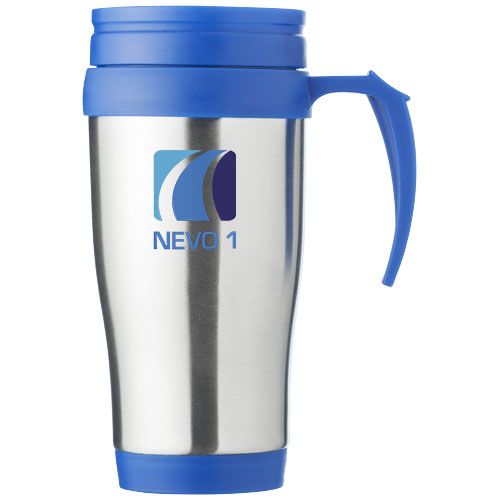 plateado/azul Taza isotérmica de 400 ml