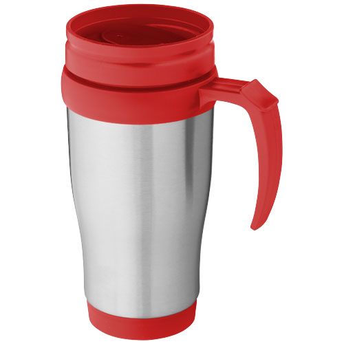 plateado/rojo Taza isotérmica de 400 ml