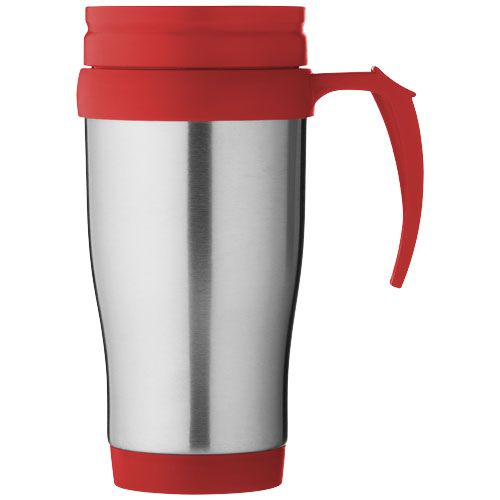 plateado/rojo Taza isotérmica de 400 ml