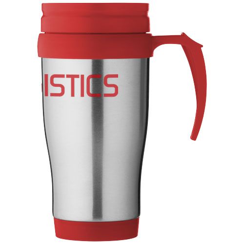plateado/rojo Taza isotérmica de 400 ml